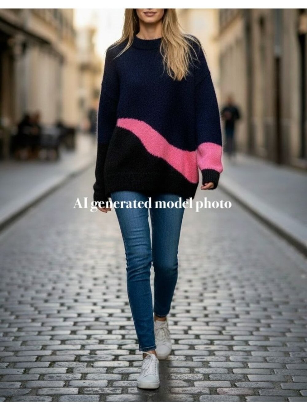 Zadig & Voltaire Tony‎ Mohair Sweater, Blue/Pink, Size S